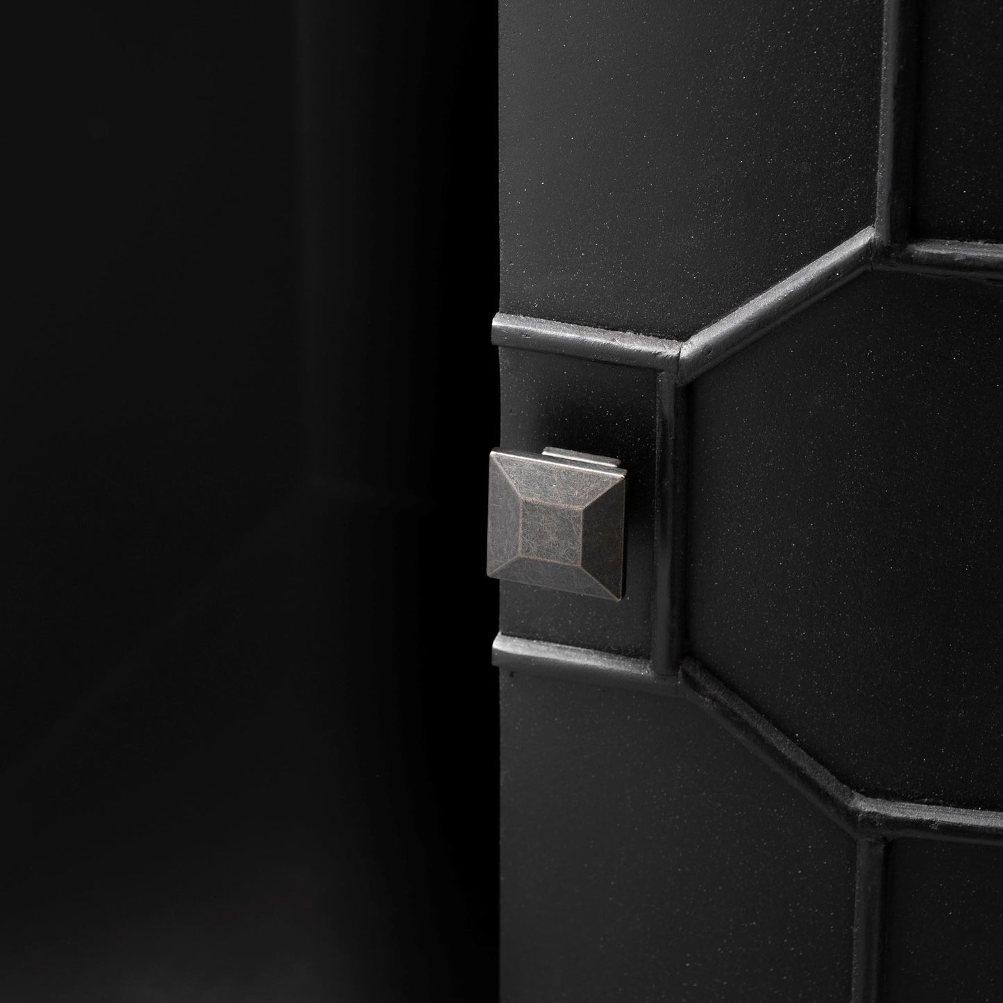 Romers II 18L x 38W Black Fir Veneer 4 Door Patterned Accent Cabinet