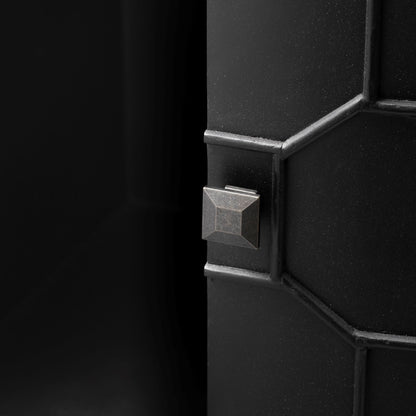 Romers II 18L x 38W Black Fir Veneer 4 Door Patterned Accent Cabinet