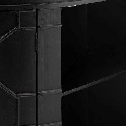 Romers II 18L x 38W Black Fir Veneer 4 Door Patterned Accent Cabinet