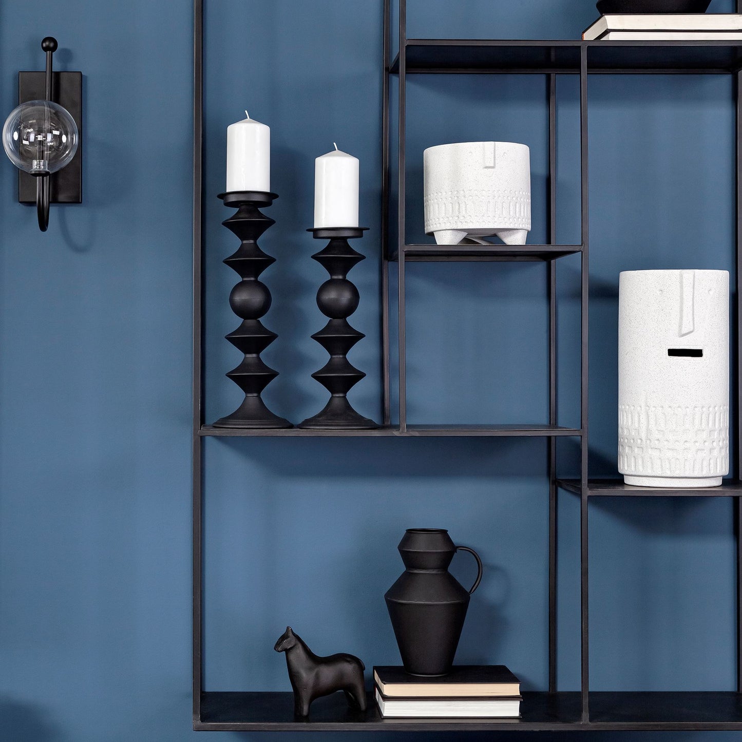 Jacob I Short White Ceramic Smiling Face Vase