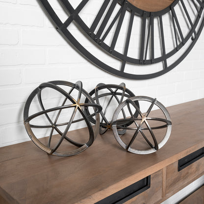 Galenna I (Small) 8L x 8W Black Metal Circular Decorative Orb