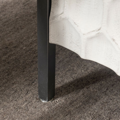 Savannah White Fir Veneer & Gray Metal 3-Door Accent Cabinet