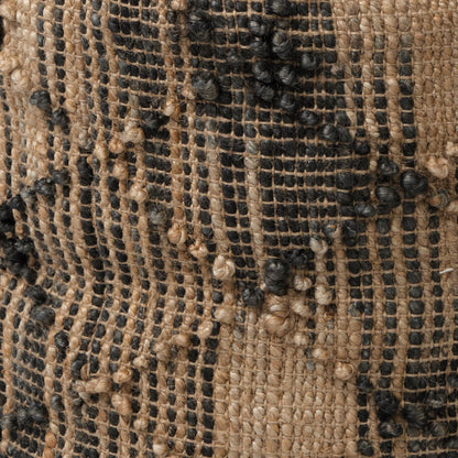 Riley Tan Jute Popcorn Stich Cylindrical Pouf