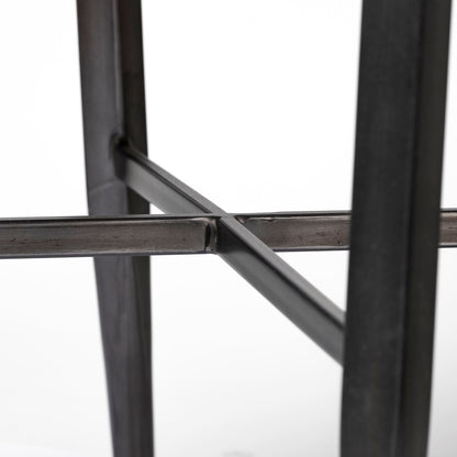 Horsdal Black Genuine Leather Seat w/ Black Metal Frame Dining Chair