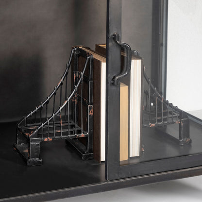 Pender 63" L Black Metal Glass Door Display Cabinet