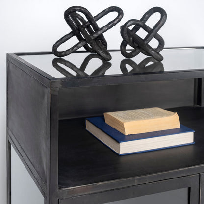 Pender 63" L Black Metal Glass Door Display Cabinet