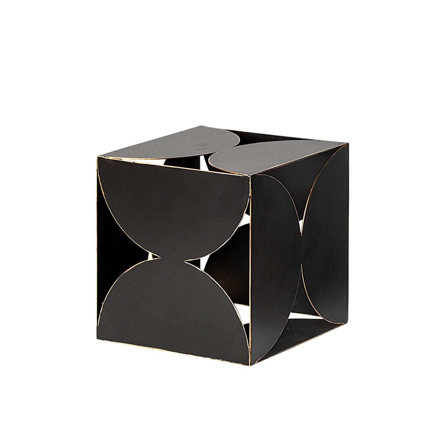 Darren (Small) 6L x 6W Black Metal Decorative Cube