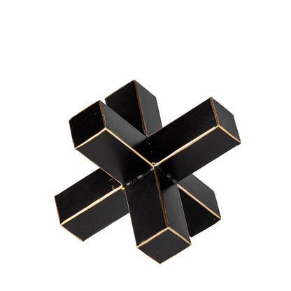 Abel (Small) 8L x 7W Black Metal Jack W/ Gold Accents