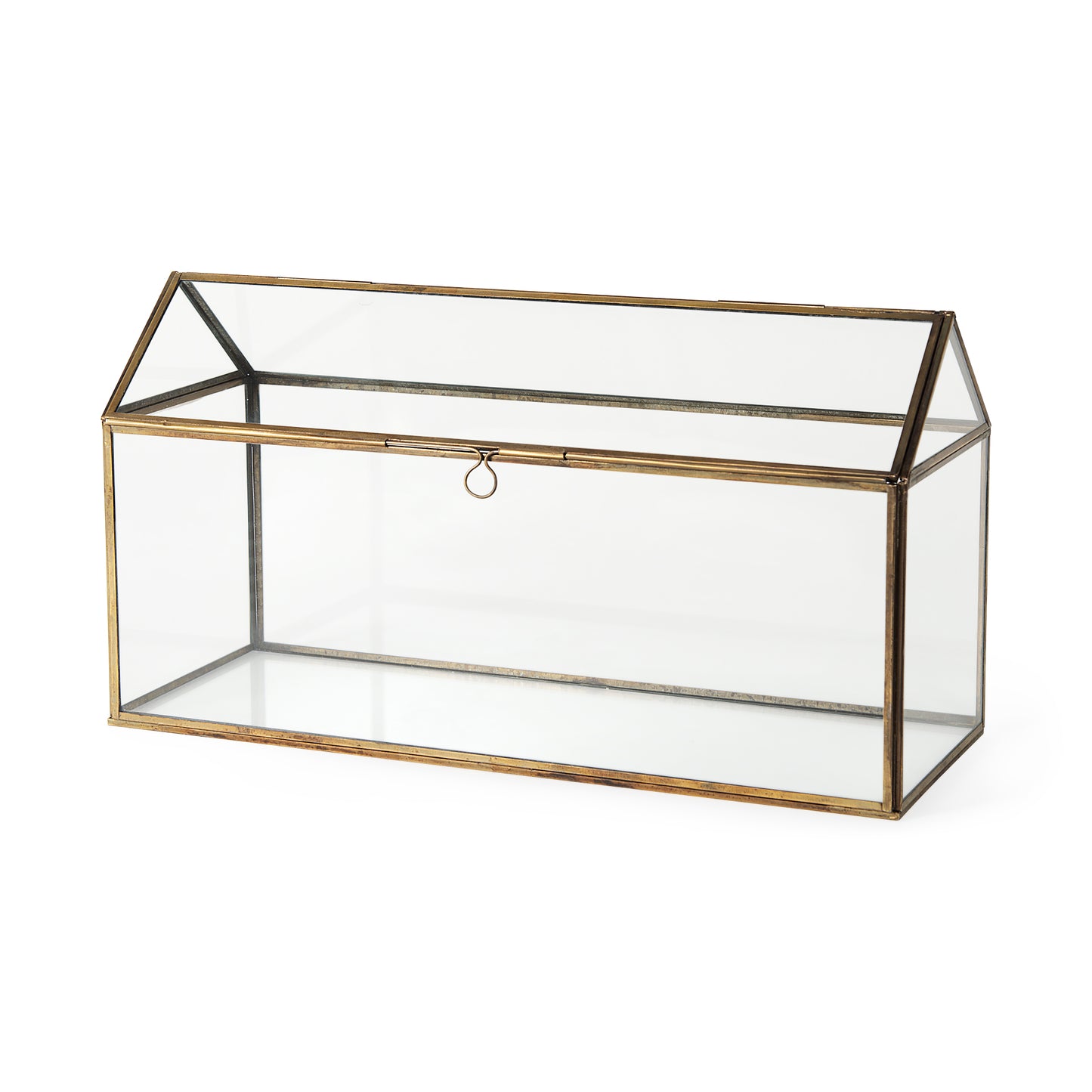 Hutt 16L x 6W x 9H Gold Glass Terrarium Box