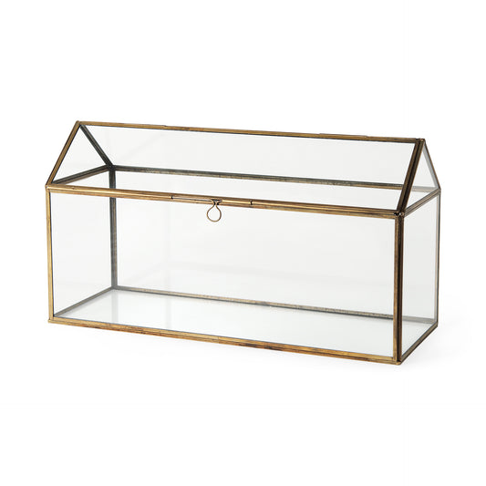 Hutt 16L x 6W x 9H Gold Glass Terrarium Box