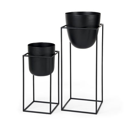 Bumble (Set of 2) 12L x 12W x 32H Black Plant Stands