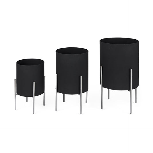 Claypoole (Set of 3) Black Plant Stands