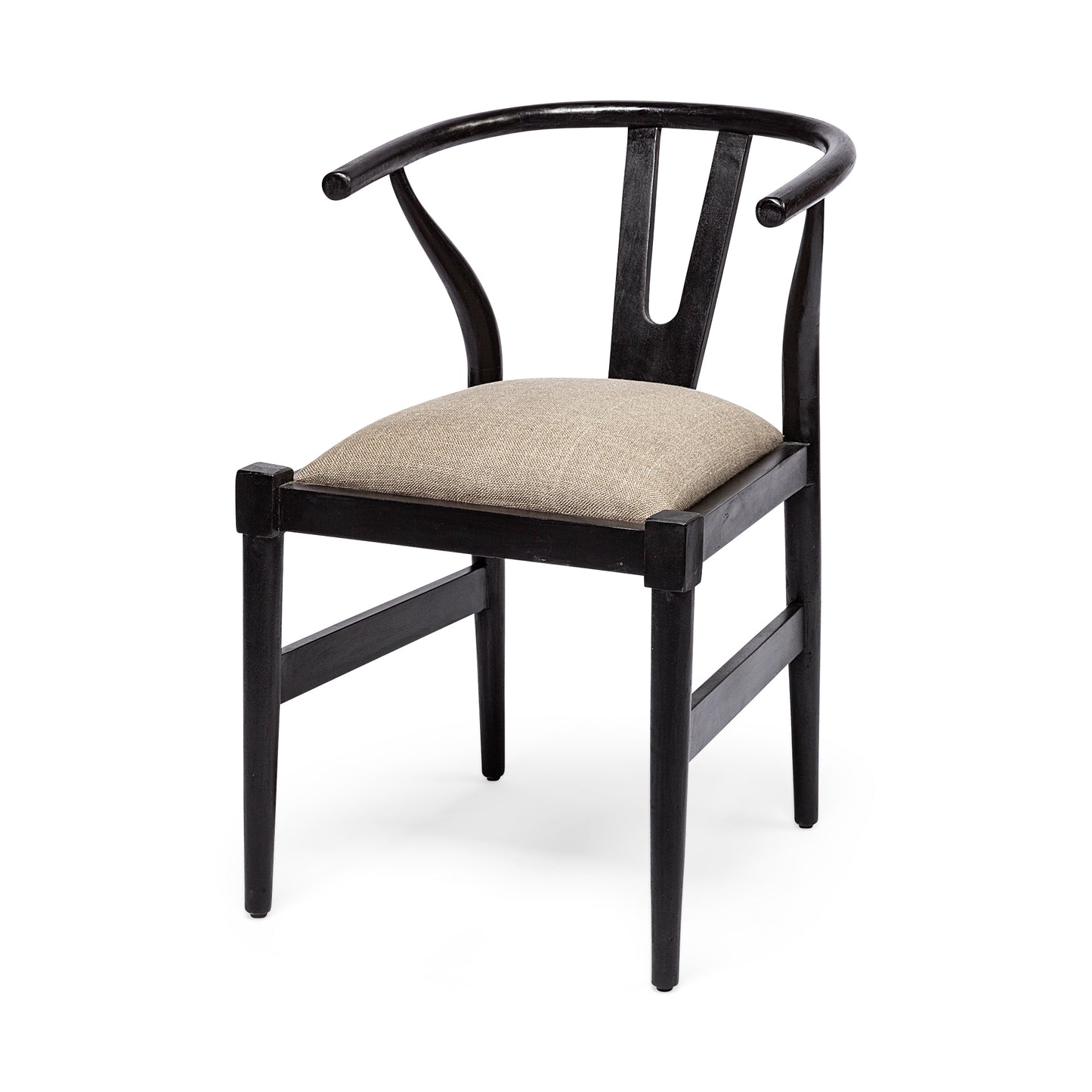 Trixie I Black Wooden Base w/ Dark Taupe Fabric Seat Dining Chair