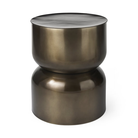 Catriona 17L x 17W x 20H Gold Accent Hourglass Table