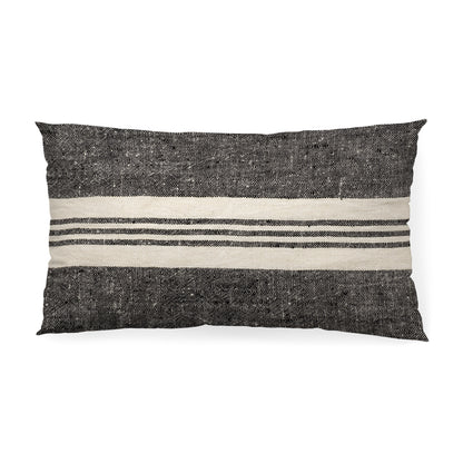 Sharon 14 x 26 Black With Stripes Decorative Pillow Cover