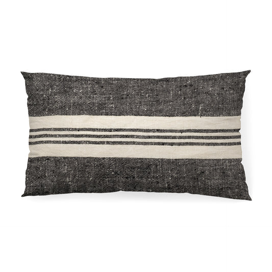 Sharon 14 x 26 Black With Stripes Decorative Pillow Cover