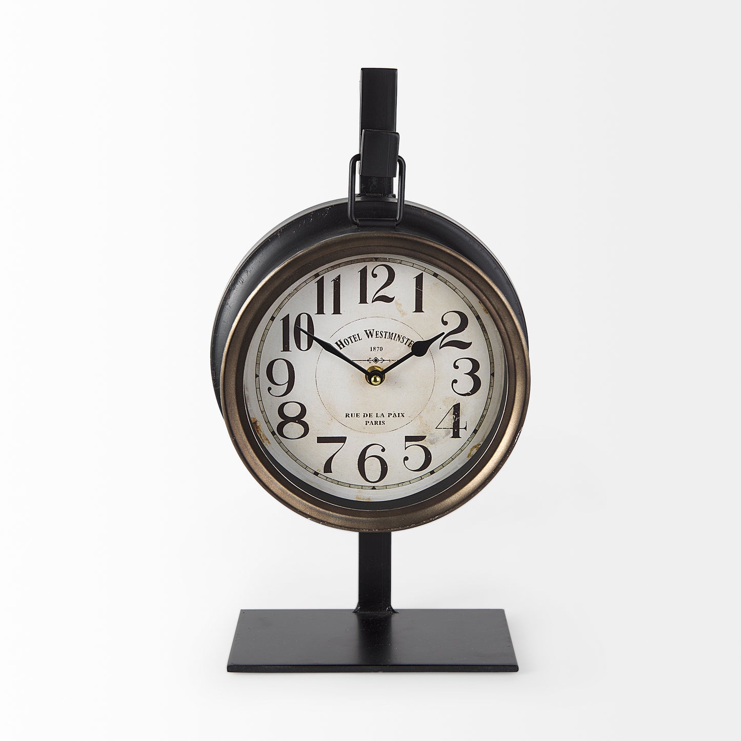 Taxz Metallic Brown Metal Hanging Table Clock