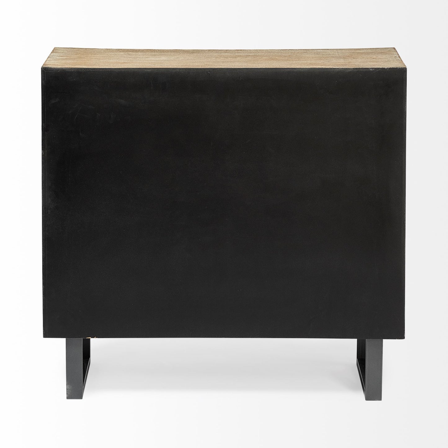 Bellefontaine 34L x 16W Natural Fir Veneer And Fabric 2 Door Accent Cabinet