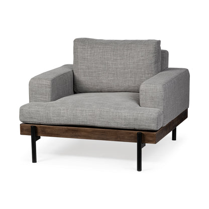 Colburne I Gray Fabric W/ Wood and Iron Frame Accent Chair