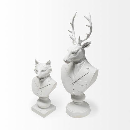 Mozart 8L x 6W White Resin Deer In A Suit