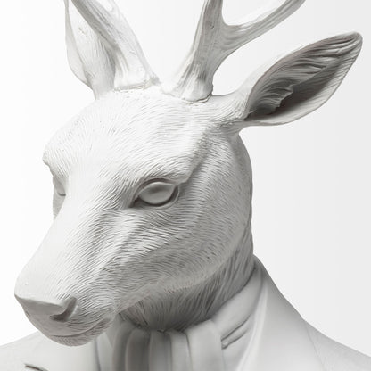Mozart 8L x 6W White Resin Deer In A Suit