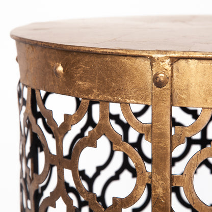 Rudebekia (Set of 2) 16L x 16W Gold Round Metal Accent Tables