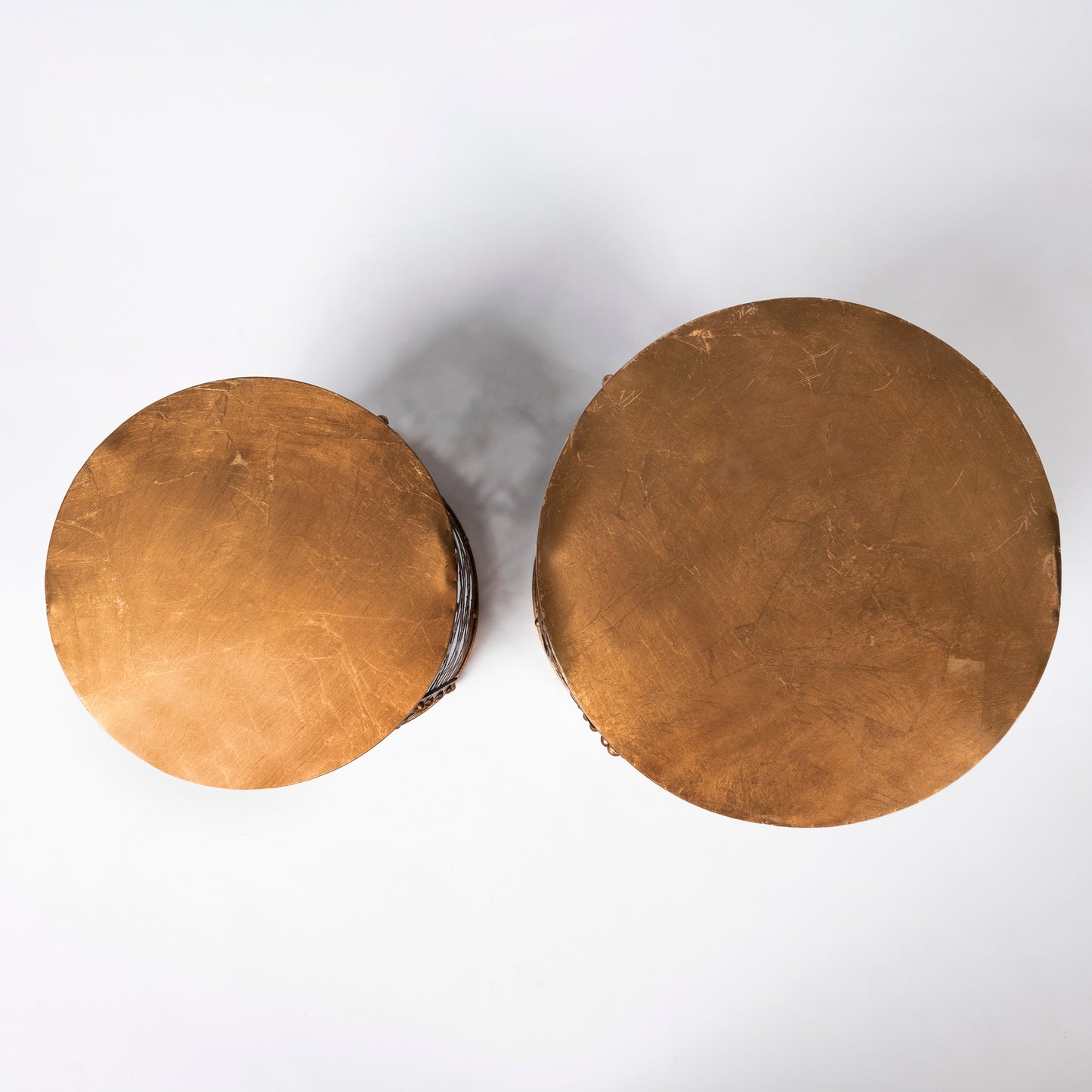 Rudebekia (Set of 2) 16L x 16W Gold Round Metal Accent Tables