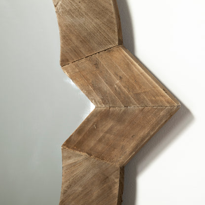 Argonne 23" Round-Square Brown Wood Frame Mirror