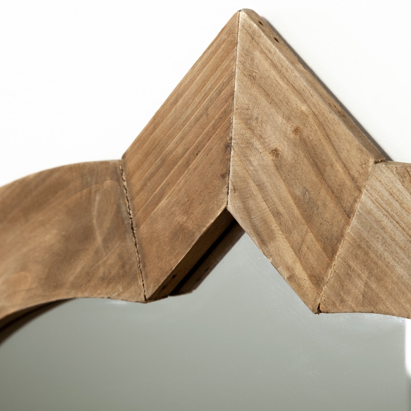 Argonne 23" Round-Square Brown Wood Frame Mirror