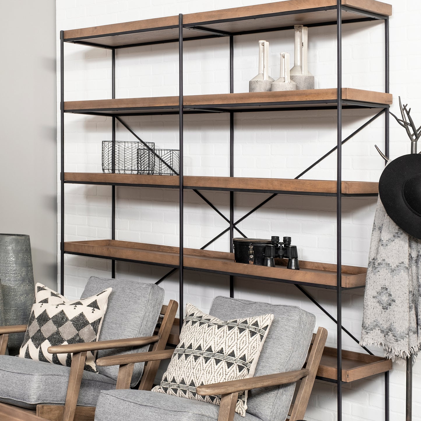 Idris Set of 2 Black Metal Geometric Mesh Bowls