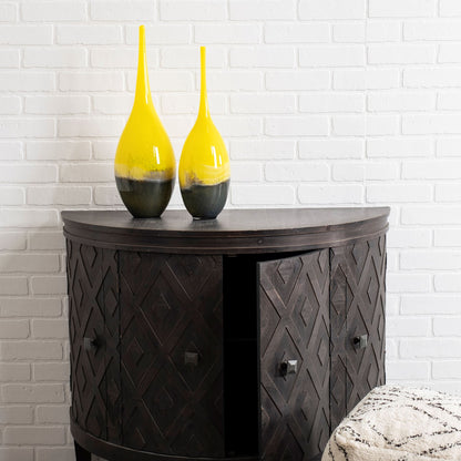 Jasse Large Yellow/Gray Ombre Glass Vase