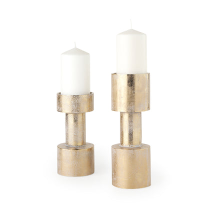 Bolton 3.9L x 3.9W x 10.6H Gold Metal Table Candle Holders