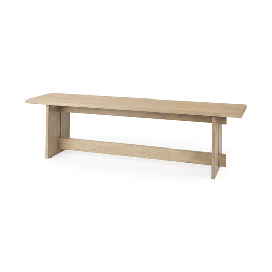 Aida 18H Light Brown Wood Dining Bench