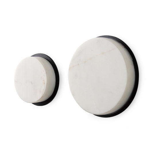 Sophia 5.0 L x 5.0 W x 3.0 H White Marble Set of 2 Wall Hooks