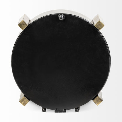 Agar Black Metal Round Table Clock