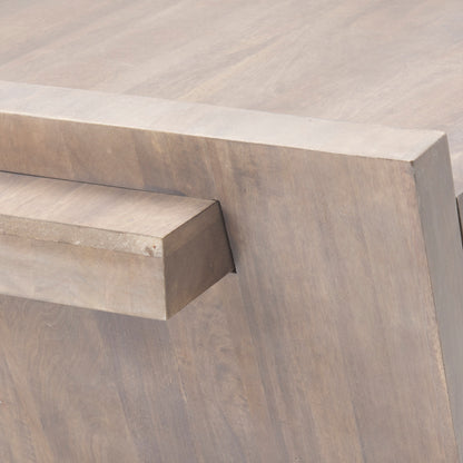 Elaine 59x36 Brown Solid Wood Top & Base Coffee Table