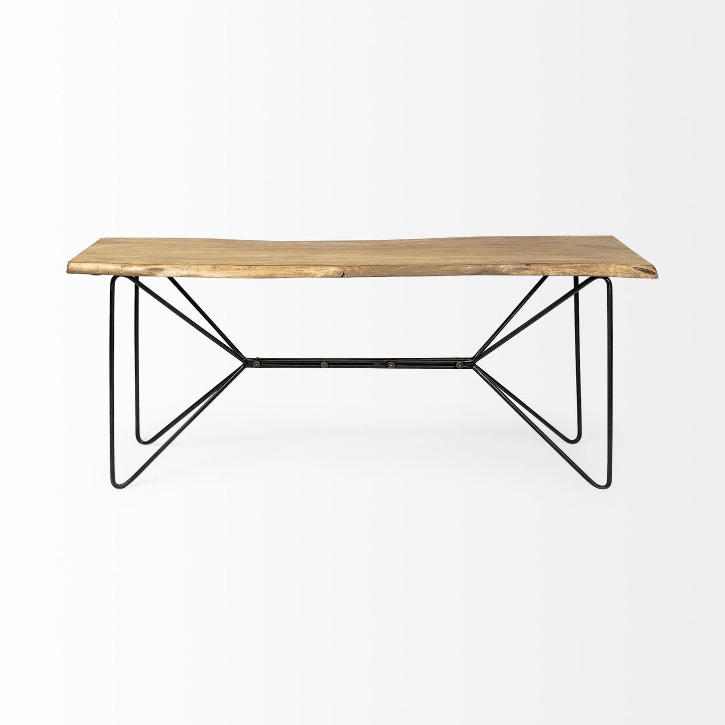 Papillion I 66L x 16W Blonde Wood and Iron Console Table