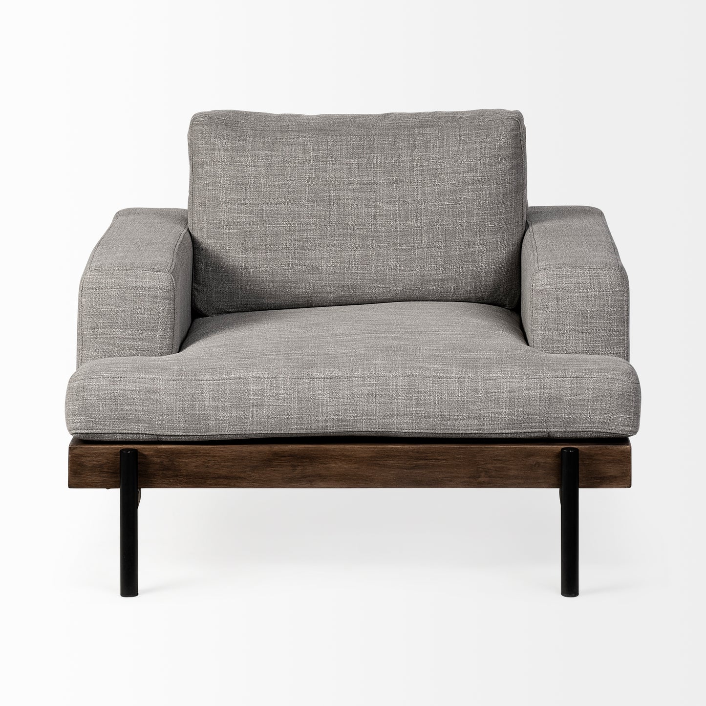 Colburne I Gray Fabric W/ Wood and Iron Frame Accent Chair