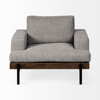 Colburne I Gray Fabric W/ Wood and Iron Frame Accent Chair