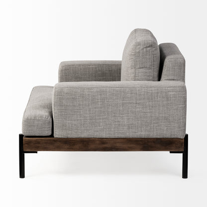 Colburne I Gray Fabric W/ Wood and Iron Frame Accent Chair