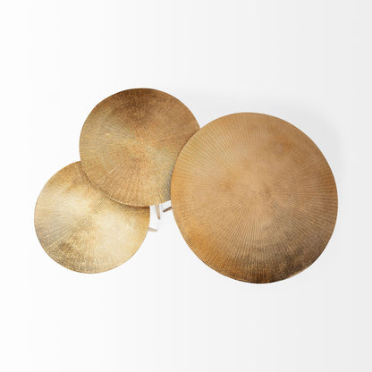 Reva III (Small) 16L x 16W Gold Round Top Cast Aluminum Accent Table