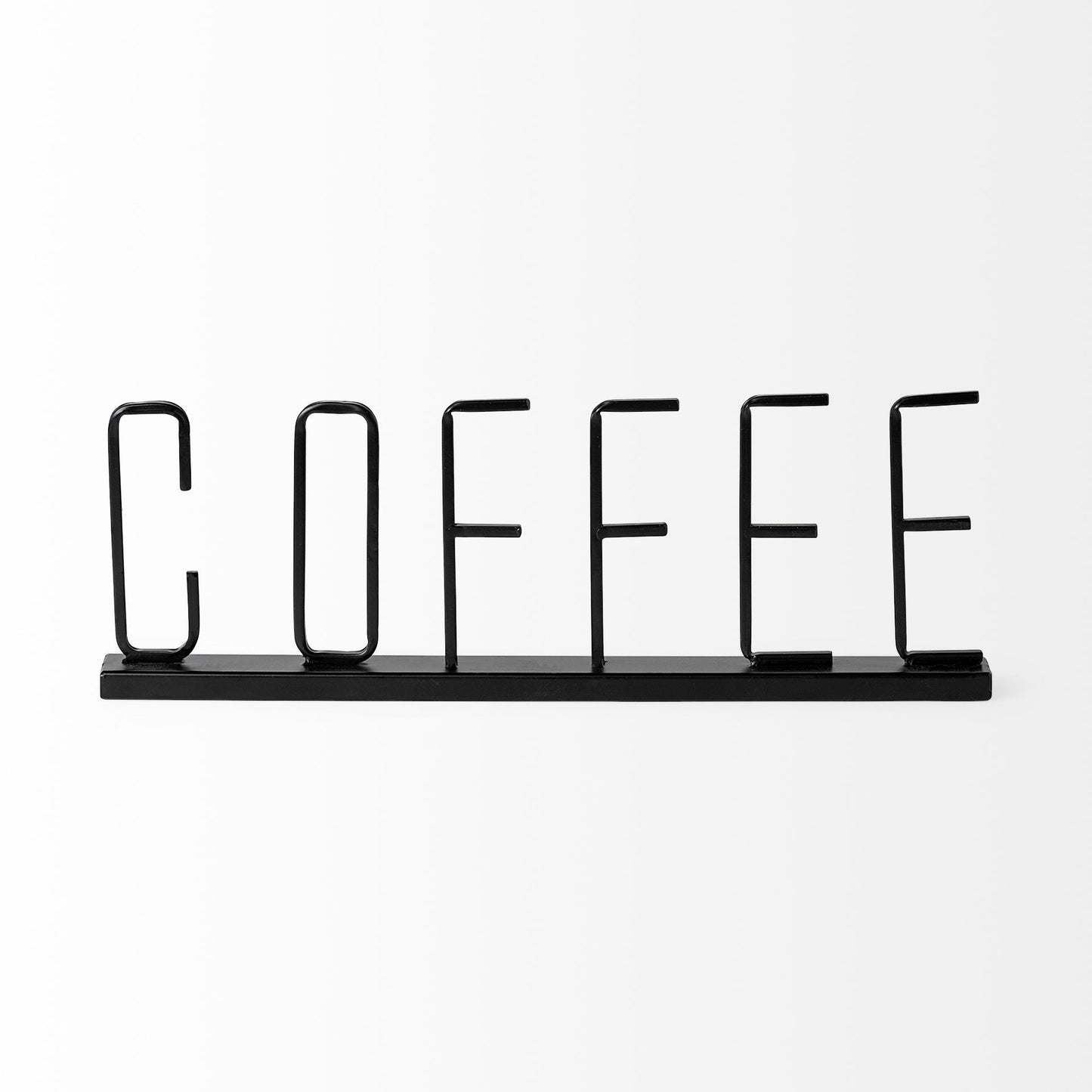 Coffee 15L x 1W Black Metal Sign