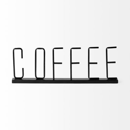 Coffee 15L x 1W Black Metal Sign
