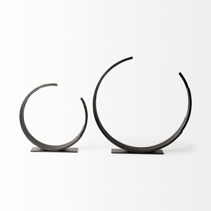 Taj (Large) 21L x 3W Black Broken Halo Decorative Object