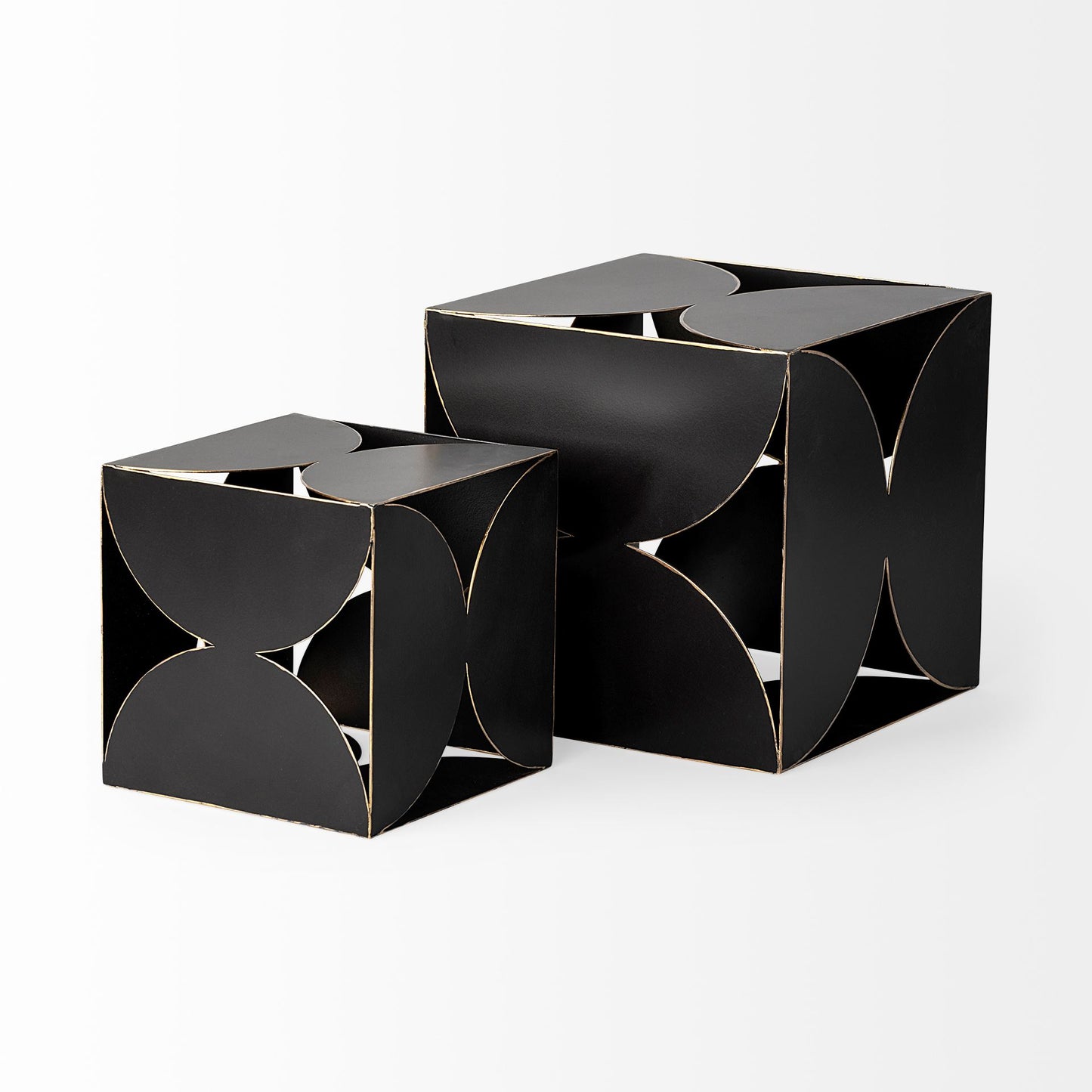 Darren (Small) 6L x 6W Black Metal Decorative Cube