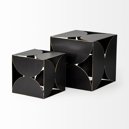 Darren (Small) 6L x 6W Black Metal Decorative Cube