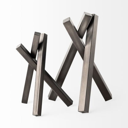 Bastian (Small) 8L x 7W Black Metal Abstract Object