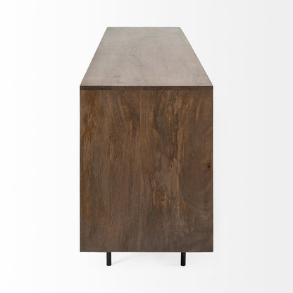 Grace 70Wx18.5Lx31.25H Two-Tone Brown Solid Wood 6 Drawer Sideboard