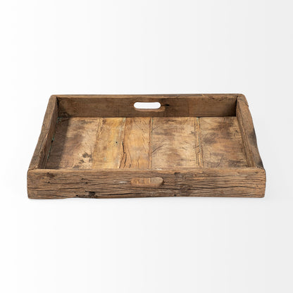 Carson (Small) 24L x 24W Brown Reclaimed Wood Tray