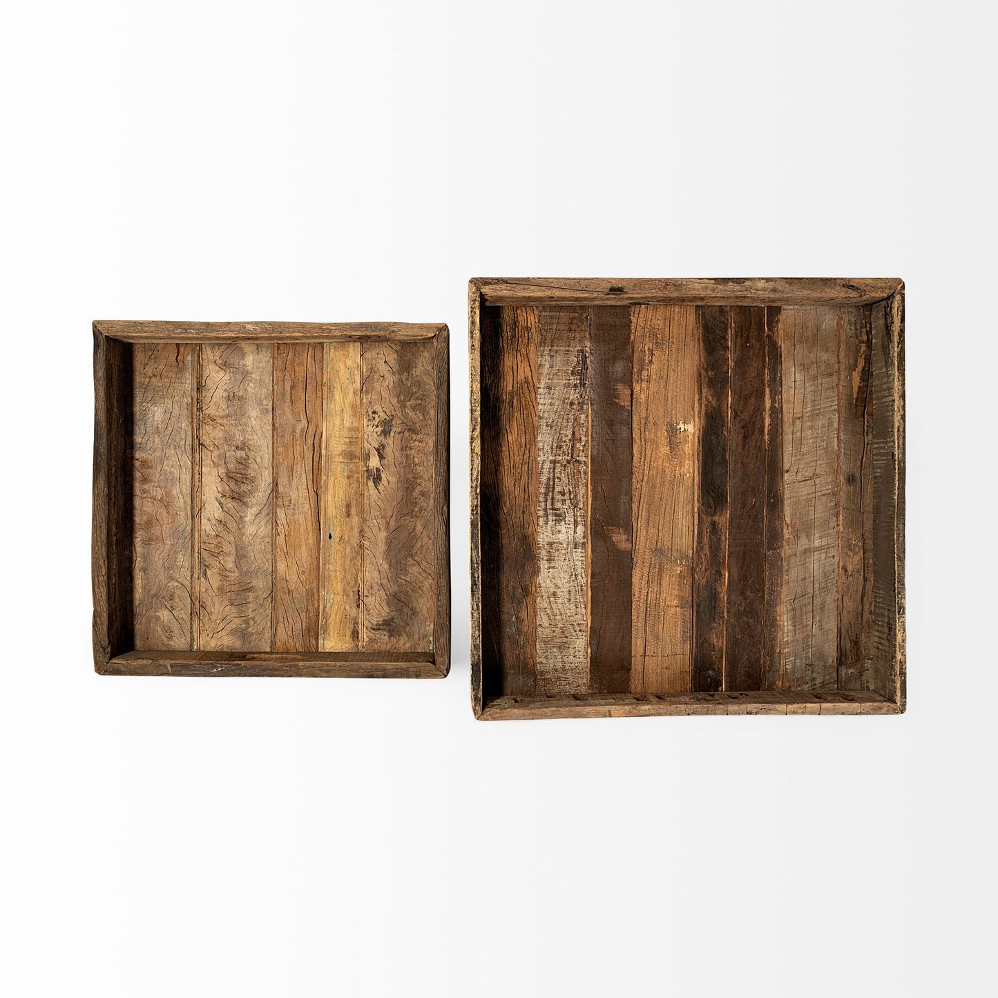 Carson (Small) 24L x 24W Brown Reclaimed Wood Tray